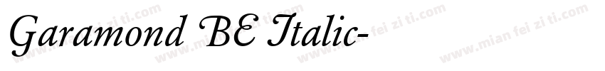 Garamond BE Italic字体转换